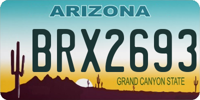 AZ license plate BRX2693