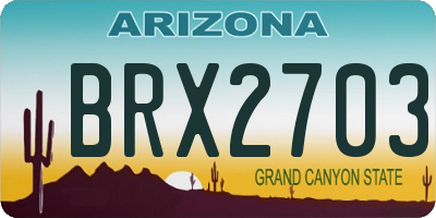 AZ license plate BRX2703