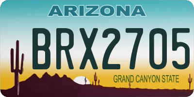 AZ license plate BRX2705