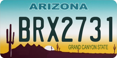 AZ license plate BRX2731