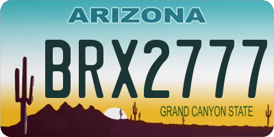 AZ license plate BRX2777