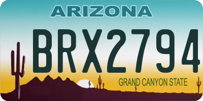 AZ license plate BRX2794