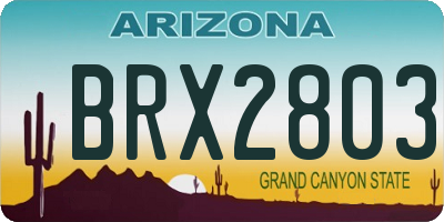AZ license plate BRX2803