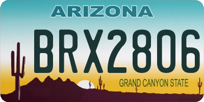 AZ license plate BRX2806