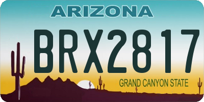 AZ license plate BRX2817