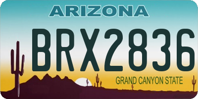 AZ license plate BRX2836