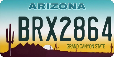AZ license plate BRX2864