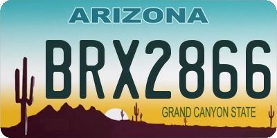 AZ license plate BRX2866