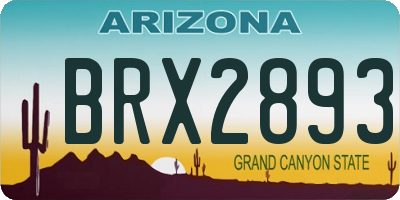 AZ license plate BRX2893