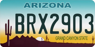 AZ license plate BRX2903