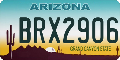 AZ license plate BRX2906