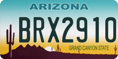 AZ license plate BRX2910