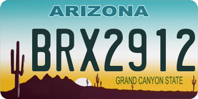 AZ license plate BRX2912