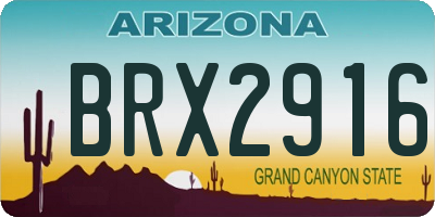 AZ license plate BRX2916