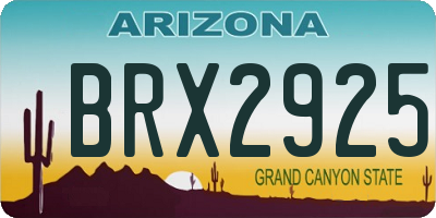 AZ license plate BRX2925
