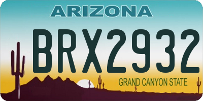 AZ license plate BRX2932