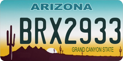 AZ license plate BRX2933