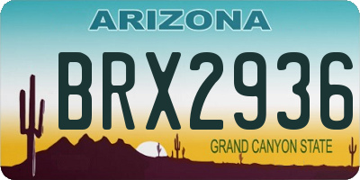 AZ license plate BRX2936