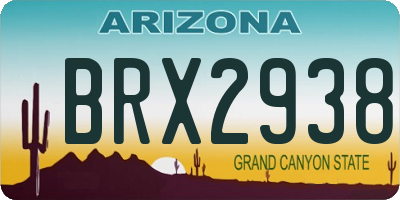 AZ license plate BRX2938