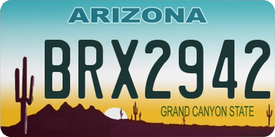 AZ license plate BRX2942