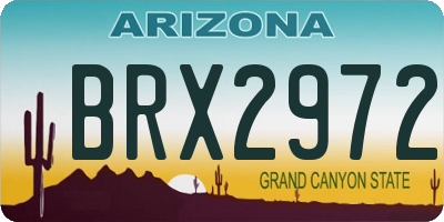 AZ license plate BRX2972