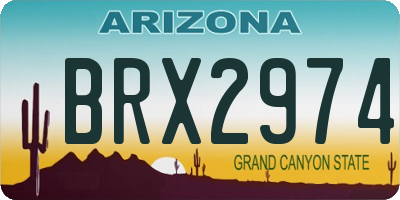 AZ license plate BRX2974