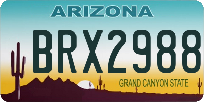 AZ license plate BRX2988