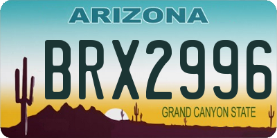 AZ license plate BRX2996