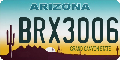 AZ license plate BRX3006