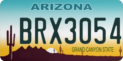 AZ license plate BRX3054