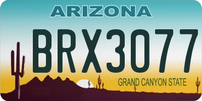 AZ license plate BRX3077