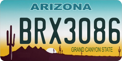 AZ license plate BRX3086