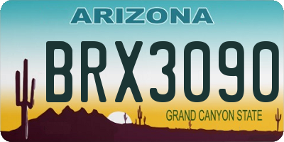 AZ license plate BRX3090