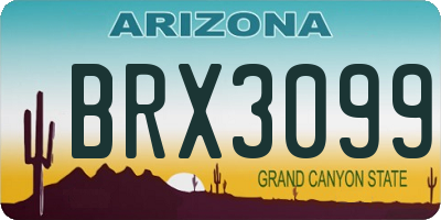 AZ license plate BRX3099