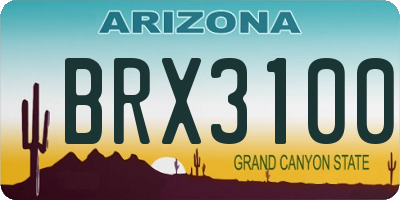 AZ license plate BRX3100