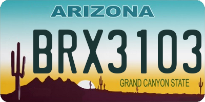 AZ license plate BRX3103