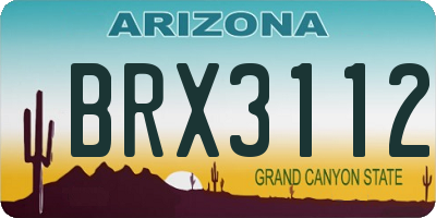 AZ license plate BRX3112