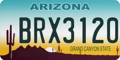 AZ license plate BRX3120