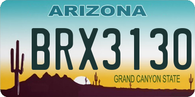 AZ license plate BRX3130