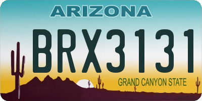 AZ license plate BRX3131