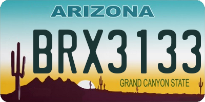 AZ license plate BRX3133