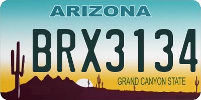 AZ license plate BRX3134