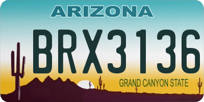 AZ license plate BRX3136