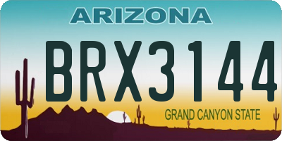 AZ license plate BRX3144