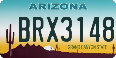 AZ license plate BRX3148