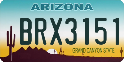 AZ license plate BRX3151
