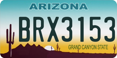 AZ license plate BRX3153
