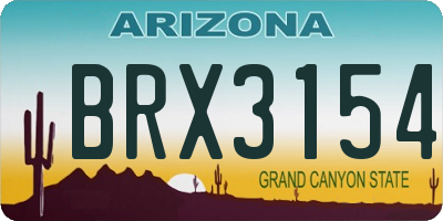 AZ license plate BRX3154