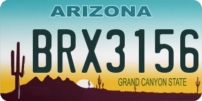 AZ license plate BRX3156