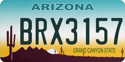 AZ license plate BRX3157